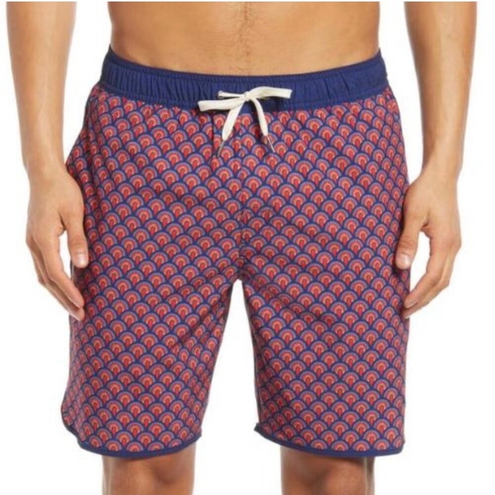 Fair Harbor Anchor shorts Large red blue swim active athletic performance casual